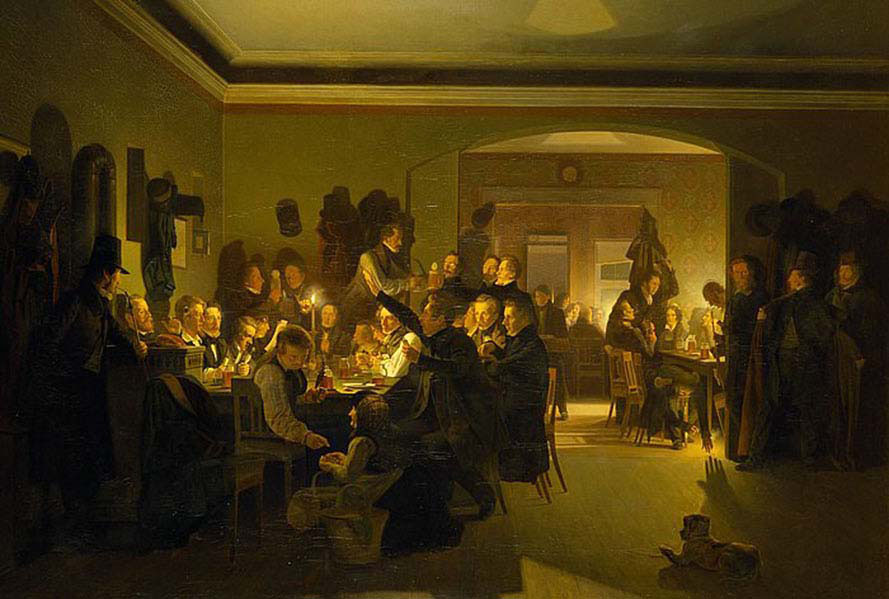 Artist in the Evening at Finck's Coffee House in Munich
